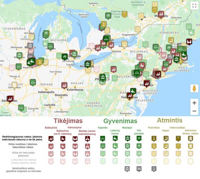 Sumažintas "Tikslas - Amerika" žemėlapis. Po 2019 m. ekspedicijos.