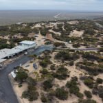 Eyre kelias ir lietuvių pakelės namų kompleksas ties Jūkla iš drono