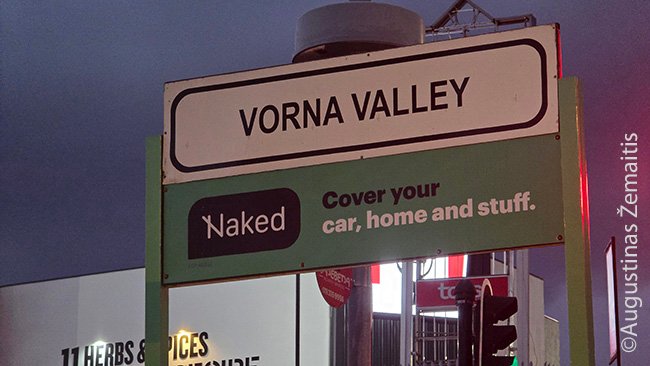 Vorna Valley įvažiavimo ženklas